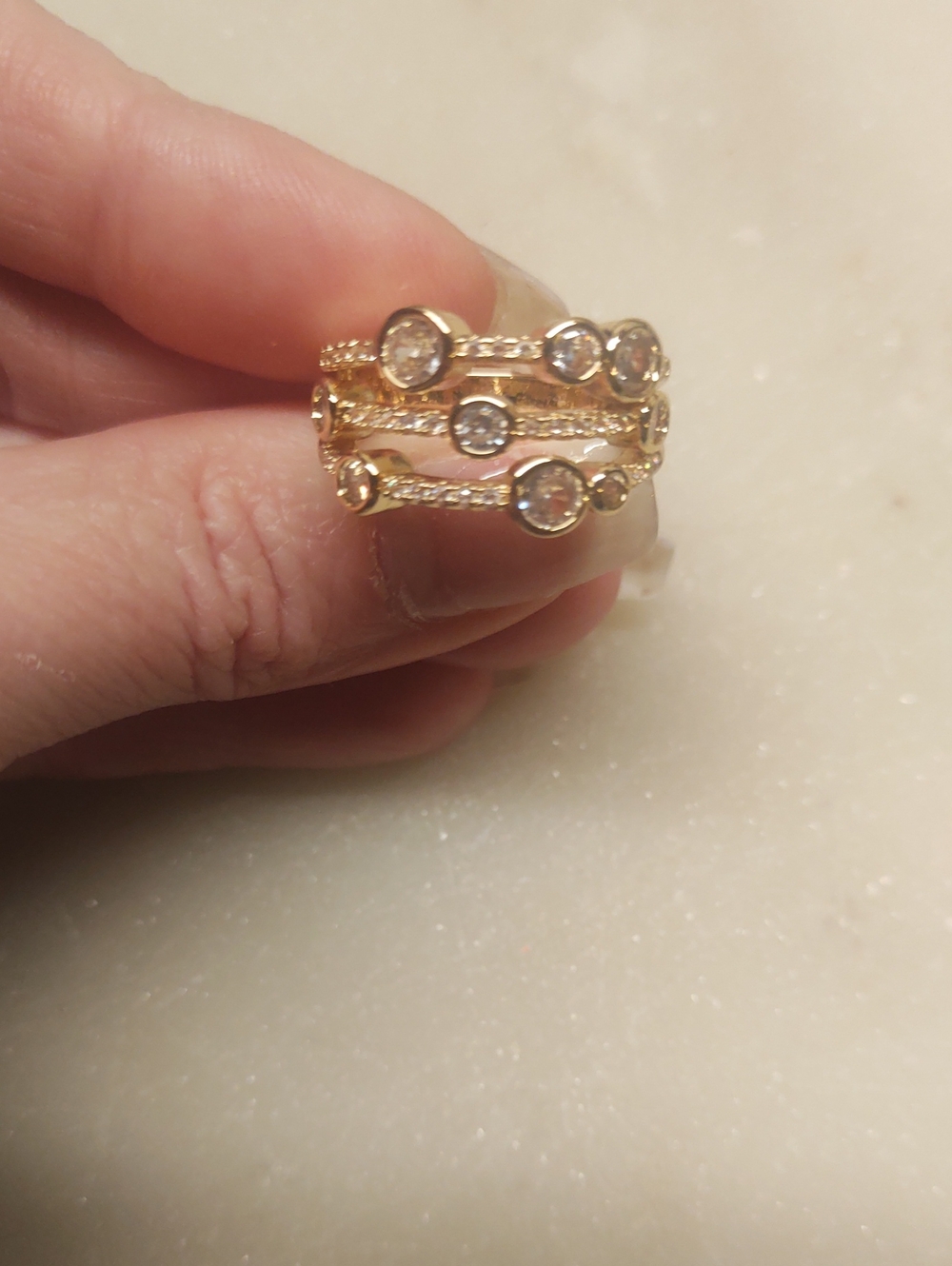 BOGO! NEW! Multi CZ Gold Ring Size 8 - Picture 4 of 7